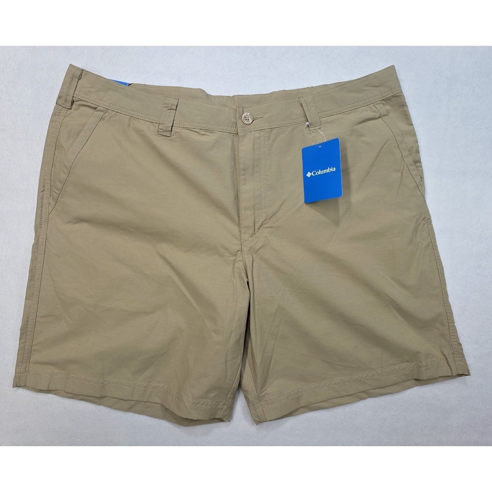 NEW‎ Columbia Shorts Mens 40 Beige Chino Shorts Birch Forest II Nylon Blend $30